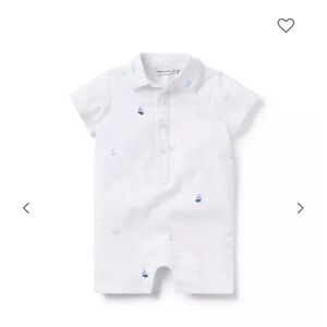 Janie and jack BABY NAUTICAL COLLARED ROMPER